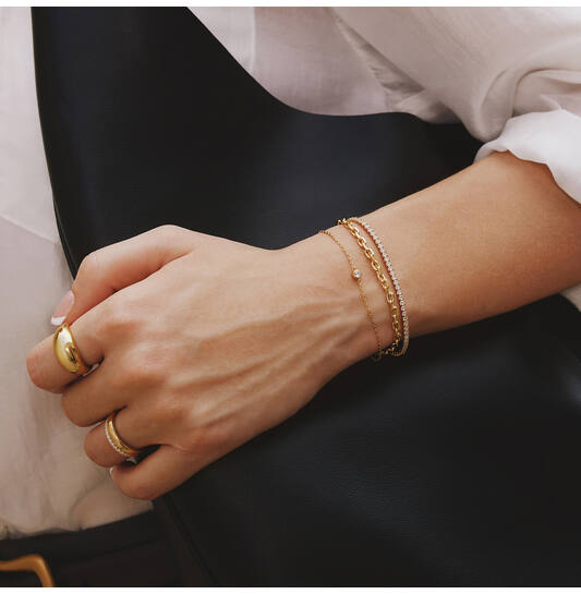  Voque Maven - Link bracelets - Silver / 14kt GP - 18,5cm